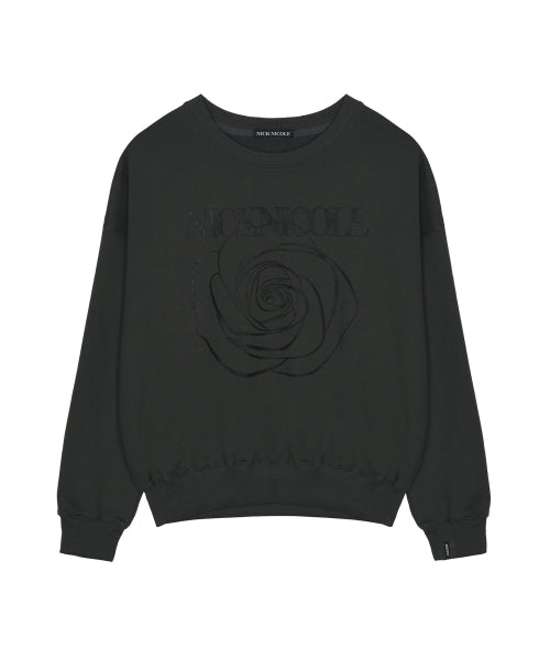NICOLE ROSE PRINTING SWEATSHIRT #徐睿知同款! - 8 COLORS BLACK