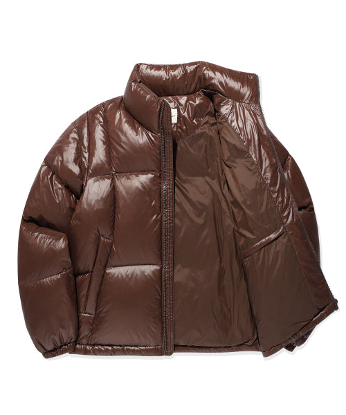 DUCKY GLOSSY DOWN SHORT PUFFER #GISELLE同款! - 5 COLORS BROWN