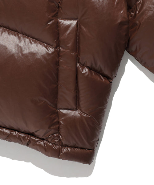 DUCKY GLOSSY DOWN SHORT PUFFER #GISELLE同款! - 5 COLORS BROWN