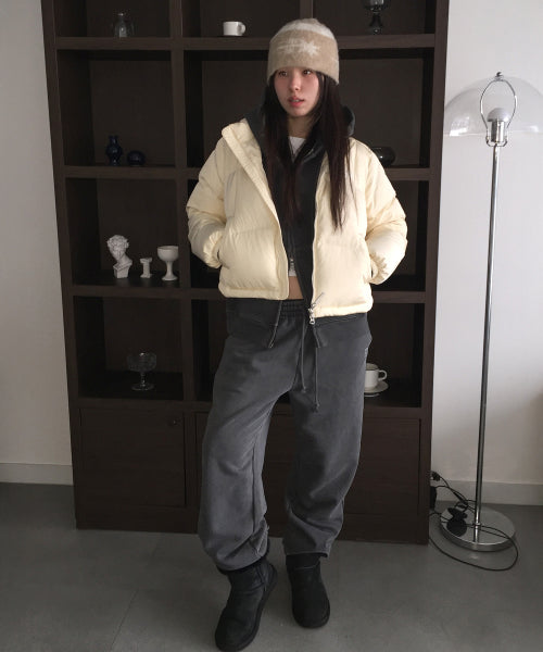 DUCKY GLOSSY DOWN SHORT PUFFER #GISELLE同款! - 5 COLORS YELLOW