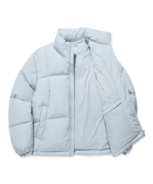 DUCKY GLOSSY DOWN SHORT PUFFER #GISELLE同款! - 5 COLORS SKY BLUE