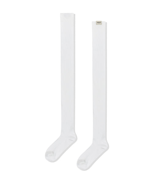 W OVER KNEE LONG SOCKS - 3 COLORS WHITE