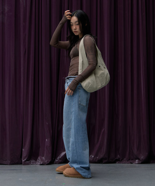 SLUB STRIPE BAGUETTE ECO BAG - 3 COLORS
