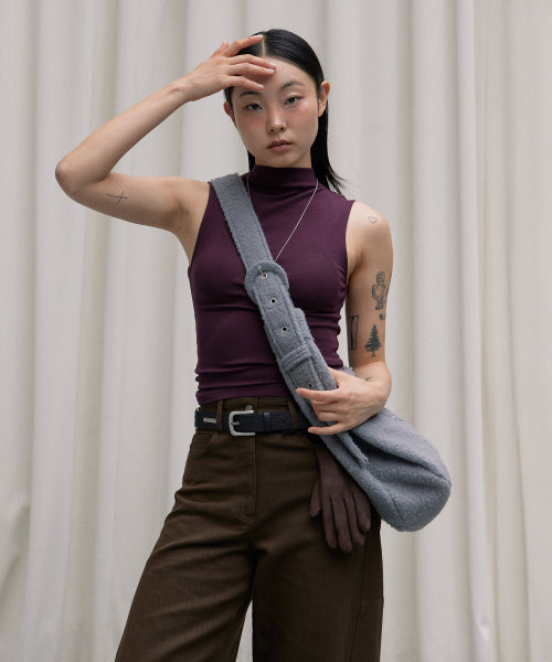 WOOL CROSS PEBBLE BAG - 5 COLORS