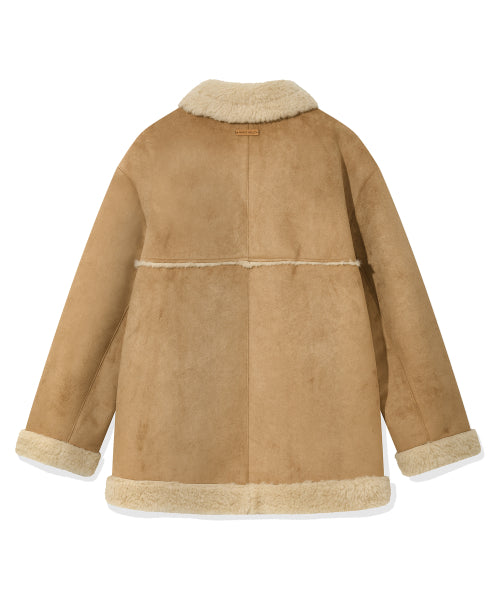 SUEDE SHEARLING JACKET #GISELLE同款! CAMEL