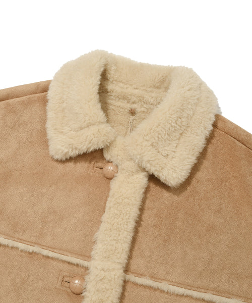 SUEDE SHEARLING JACKET #GISELLE同款! CAMEL