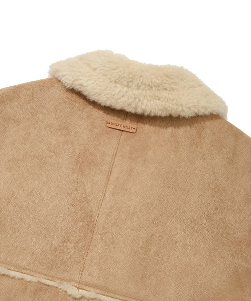 SUEDE SHEARLING JACKET #GISELLE同款! CAMEL