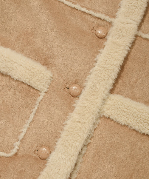 SUEDE SHEARLING JACKET #GISELLE同款! CAMEL