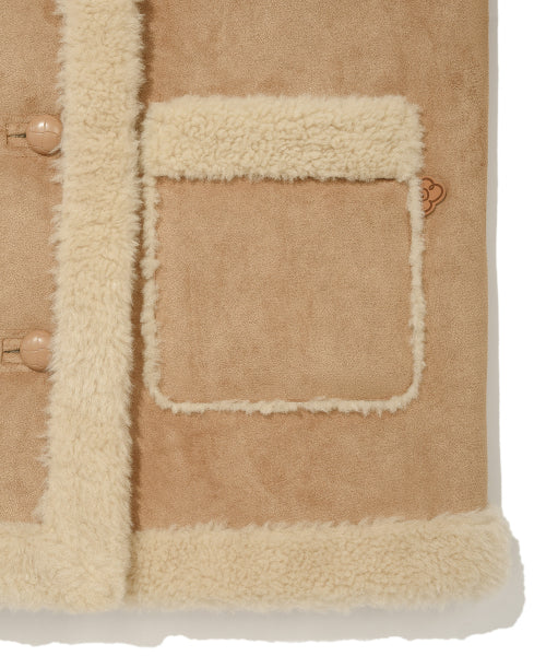 SUEDE SHEARLING JACKET #GISELLE同款! CAMEL