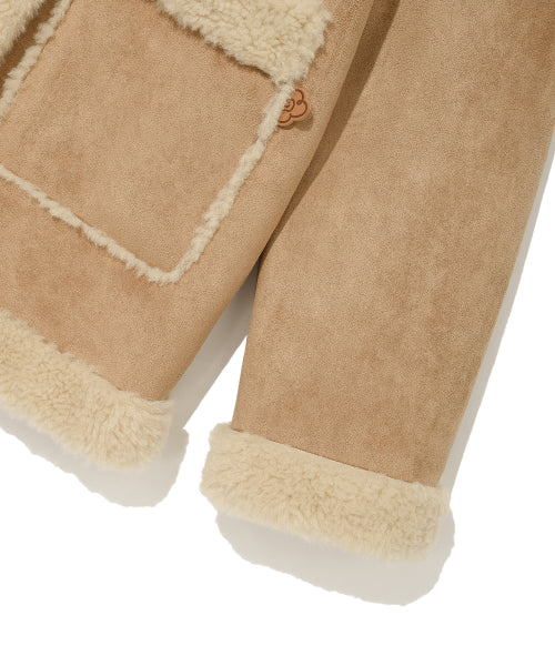 SUEDE SHEARLING JACKET #GISELLE同款! CAMEL