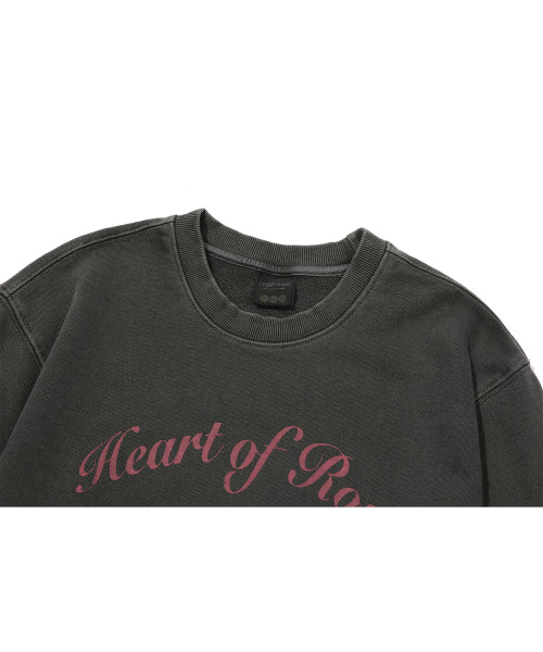 HEART PIGMENT SWEATSHIRT SMOKE BLACK