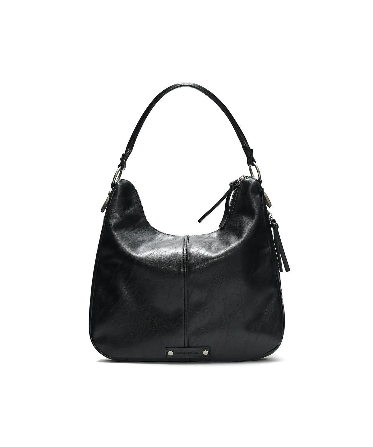 Double Pocket Shoulder Bag, BLACK