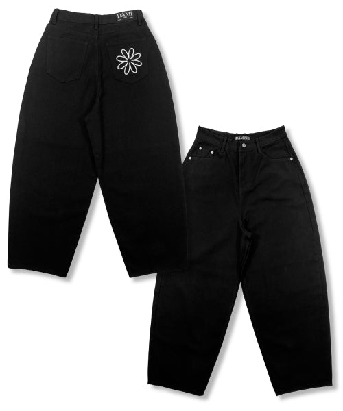 DAISY WASHED PANTS BLACK