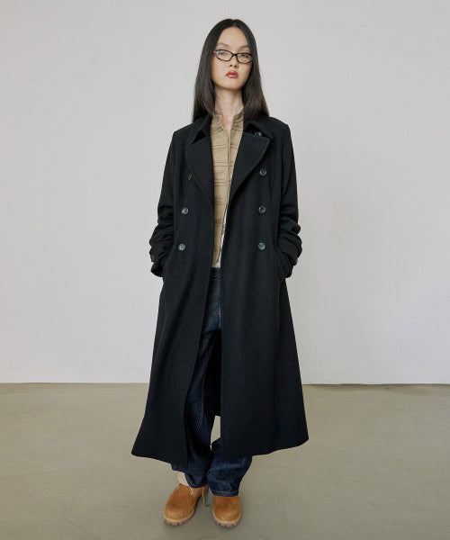 TAILORED WOOL LONG COAT - 2 COLORS BLACK