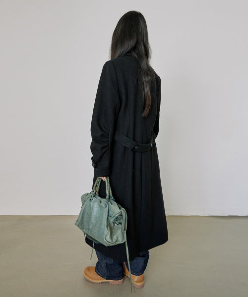 TAILORED WOOL LONG COAT - 2 COLORS BLACK