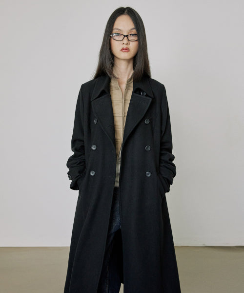TAILORED WOOL LONG COAT - 2 COLORS BLACK