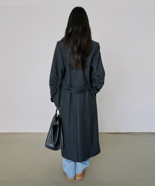 TAILORED WOOL LONG COAT - 2 COLORS CHARCOAL