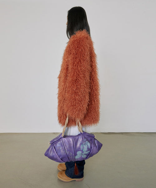 FAUX FUR MIDDLE JACKET - 4 COLORS ORANGE