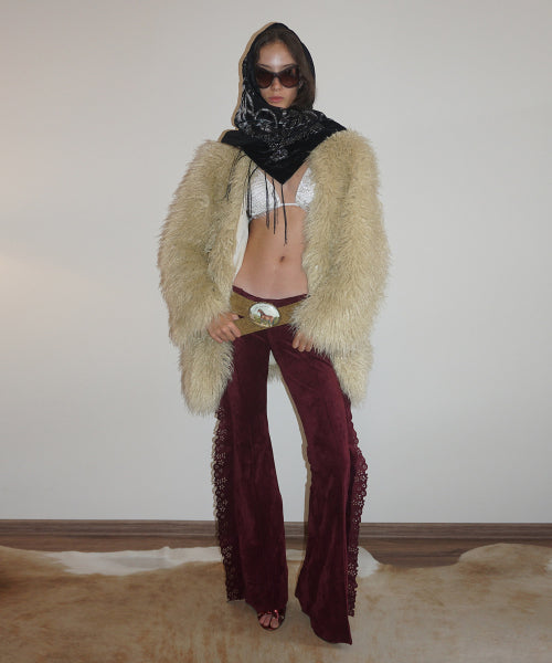 FAUX FUR MIDDLE JACKET - 4 COLORS BEIGE