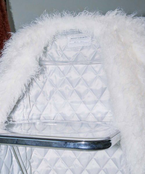FAUX FUR MIDDLE JACKET - 4 COLORS WHITE