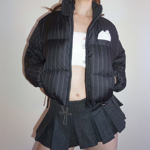 SO DEMURE CROPPED PUFFER DOWN FADED - 2 COLORS BLACK