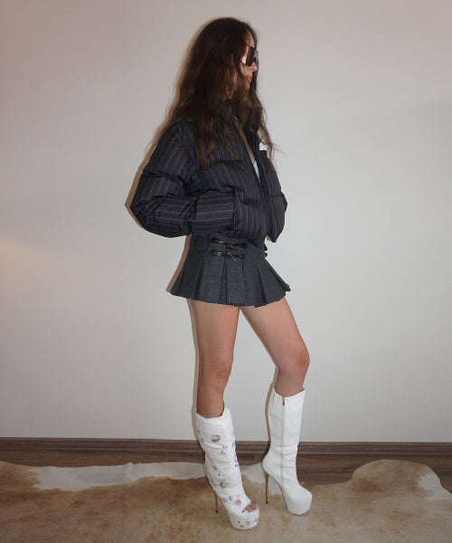 SO DEMURE CROPPED PUFFER DOWN FADED - 2 COLORS BLACK