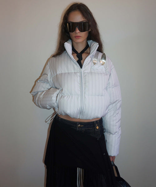 SO DEMURE CROPPED PUFFER DOWN FADED - 2 COLORS IVORY