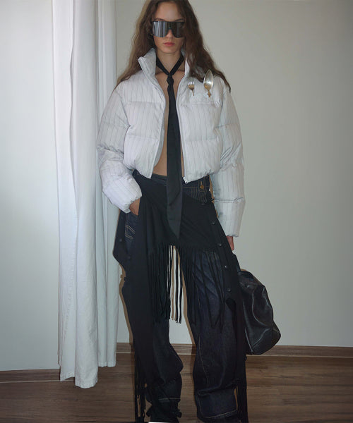 SO DEMURE CROPPED PUFFER DOWN FADED - 2 COLORS IVORY