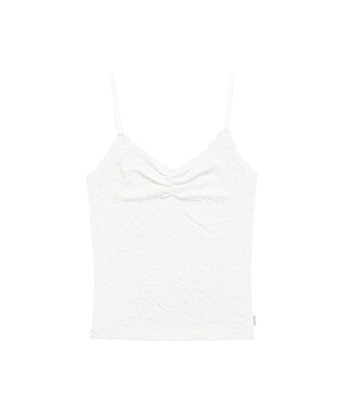 FLOWER EMBOSSED SLEEVELESS MINT - 4 COLORS IVORY