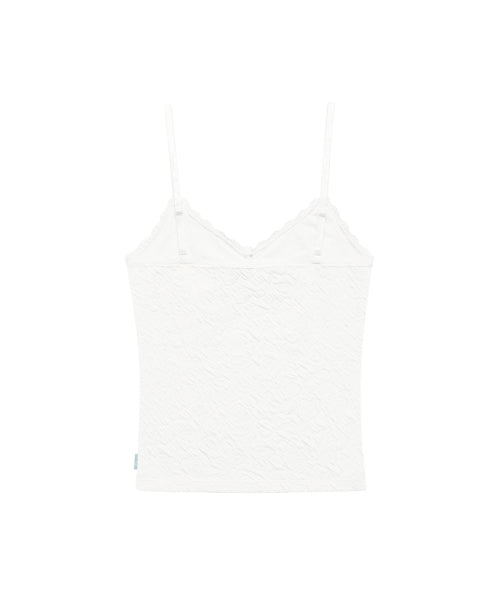 FLOWER EMBOSSED SLEEVELESS MINT - 4 COLORS IVORY