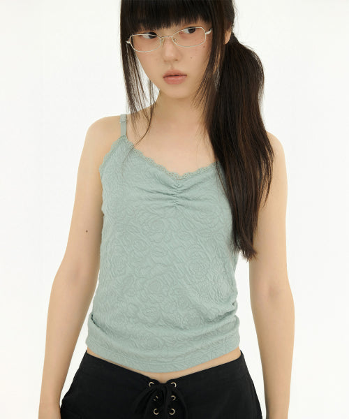 FLOWER EMBOSSED SLEEVELESS MINT - 4 COLORS MINT