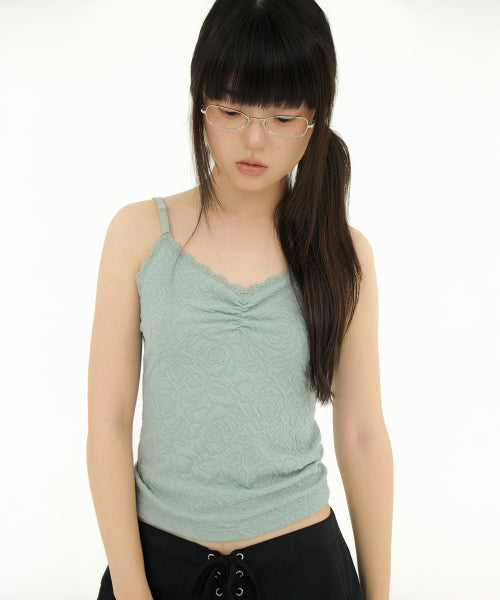 FLOWER EMBOSSED SLEEVELESS MINT - 4 COLORS MINT