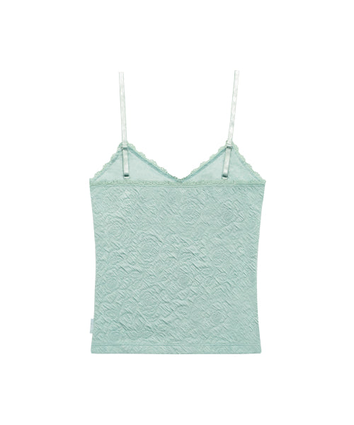 FLOWER EMBOSSED SLEEVELESS MINT - 4 COLORS MINT