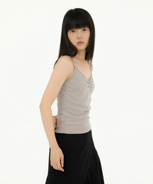 FLOWER EMBOSSED SLEEVELESS MINT - 4 COLORS GREY