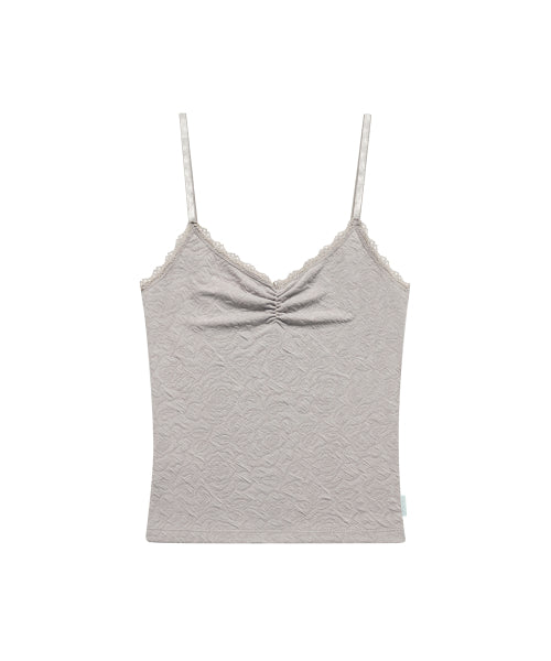 FLOWER EMBOSSED SLEEVELESS MINT - 4 COLORS GREY