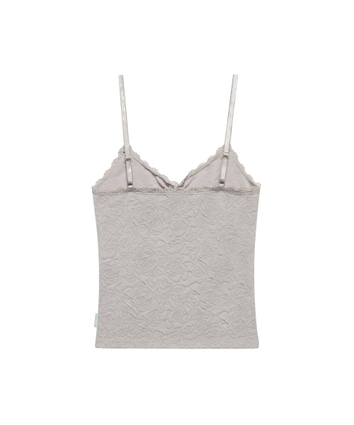 FLOWER EMBOSSED SLEEVELESS MINT - 4 COLORS GREY