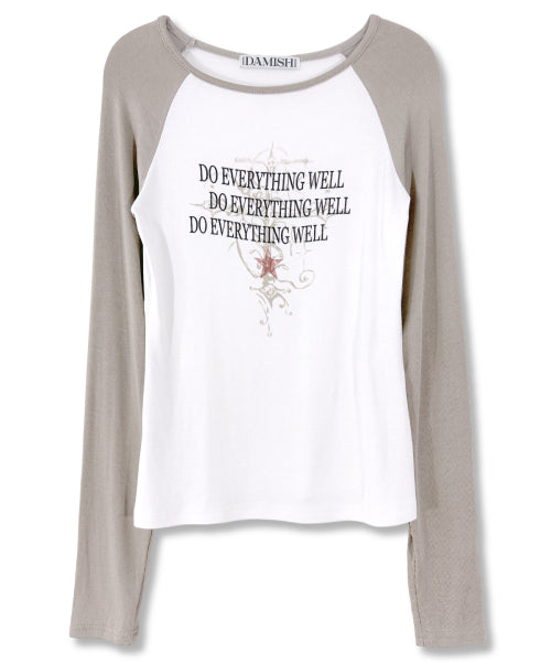 CROSS LETTERING SLEEVE LONG - 2 COLORS BEIGE