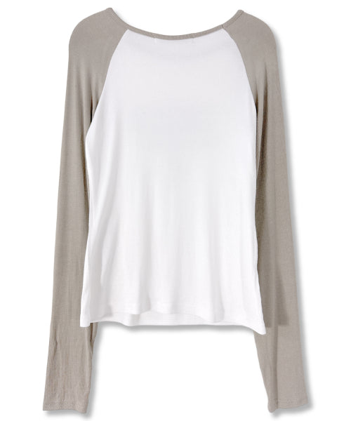 CROSS LETTERING SLEEVE LONG - 2 COLORS BEIGE