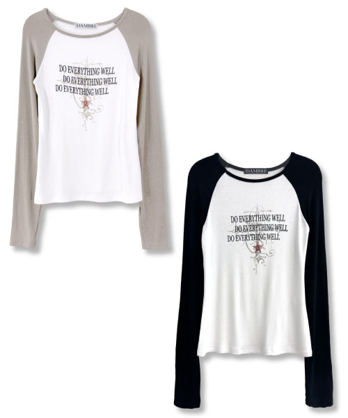 CROSS LETTERING SLEEVE LONG - 2 COLORS BEIGE