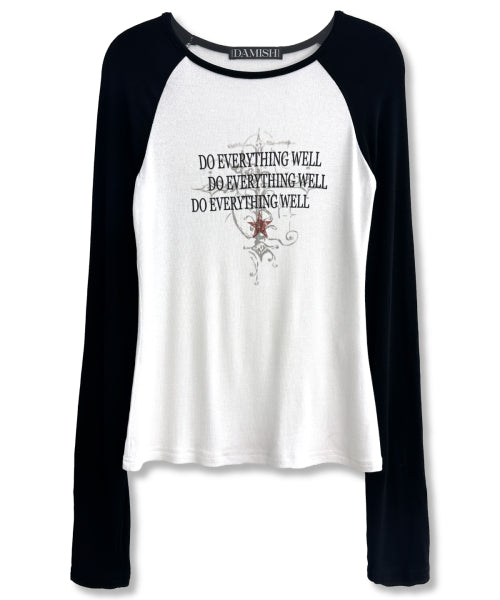 CROSS LETTERING SLEEVE LONG - 2 COLORS BLACK