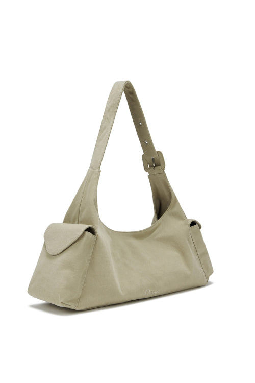 DEINET PEACH COTTON BUCKLE BAG BEIGE