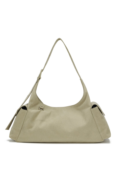 DEINET PEACH COTTON BUCKLE BAG BEIGE