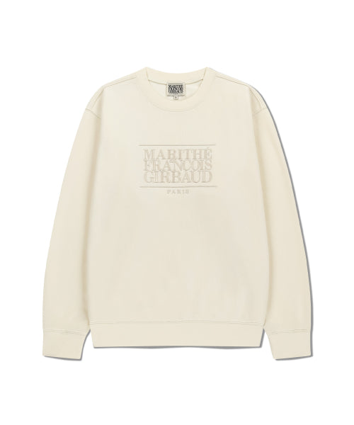 CLASSIC LOGO EMBROIDERY SWEATSHIRT - 4 COLORS CREAM