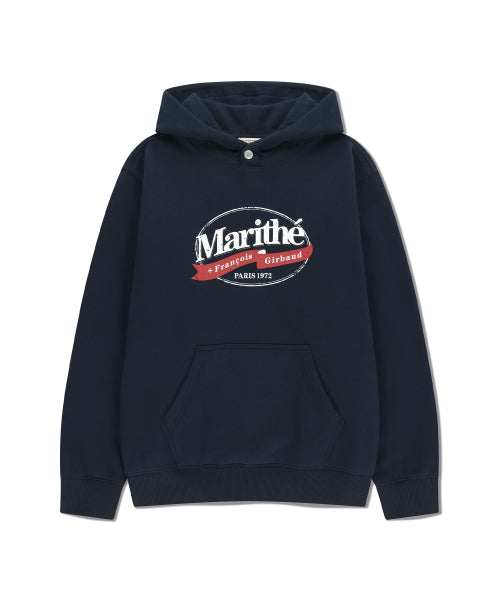 VINTAGE STAMP GRAPHIC HOODIE - 2 COLORS NAVY
