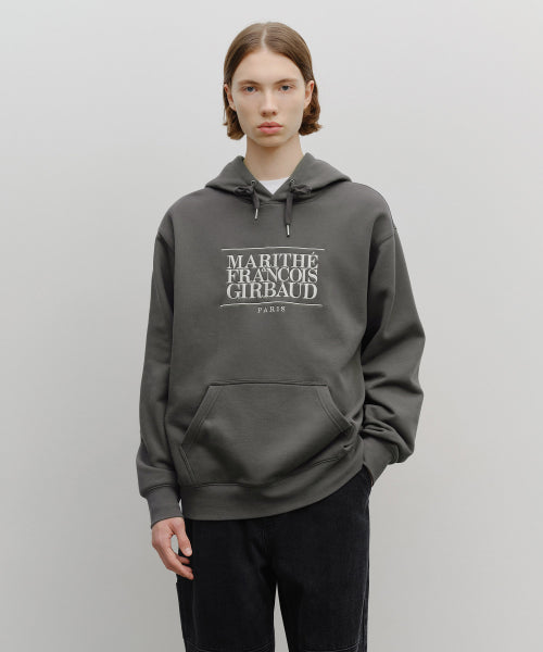 CLASSIC LOGO EMBROIDERY HOODIE - 3 COLORS CHARCOAL