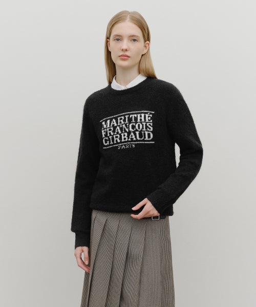 BOUCLE CLASSIC LOGO KNIT PULLOVER - 4 COLORS BLACK