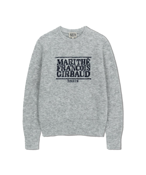BOUCLE CLASSIC LOGO KNIT PULLOVER - 4 COLORS LIGHT GREY