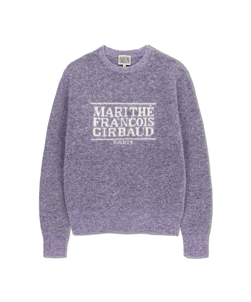 BOUCLE CLASSIC LOGO KNIT PULLOVER - 4 COLORS PURPLE