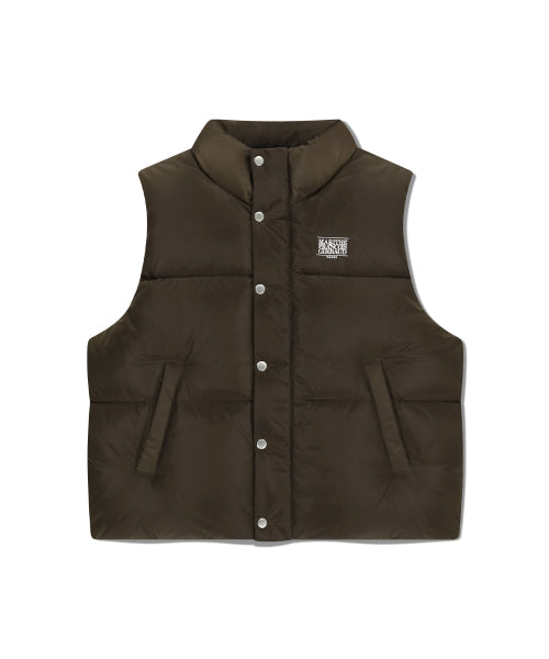 CLASSIC LOGO DOWN VEST DARK BROWN