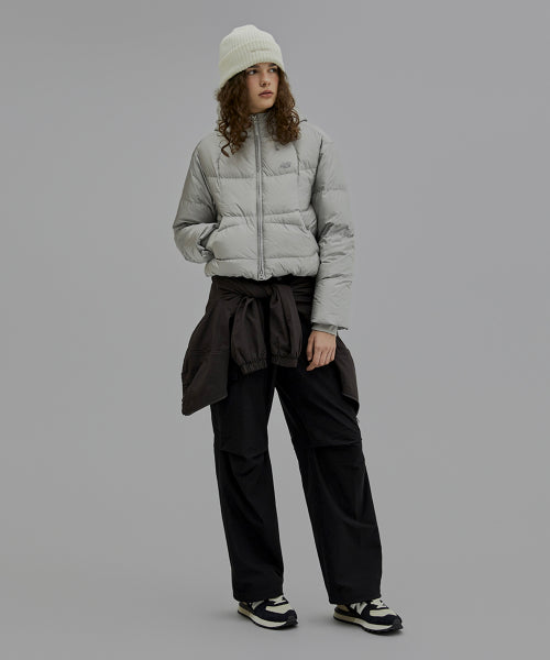 WOMEN FLYING HOODED SHORT DOWN SILVER